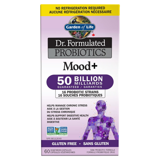 Garden of Life Dr. Formulated Probiotics Mood+ 50 Billion 60 Vegetarian Capsules