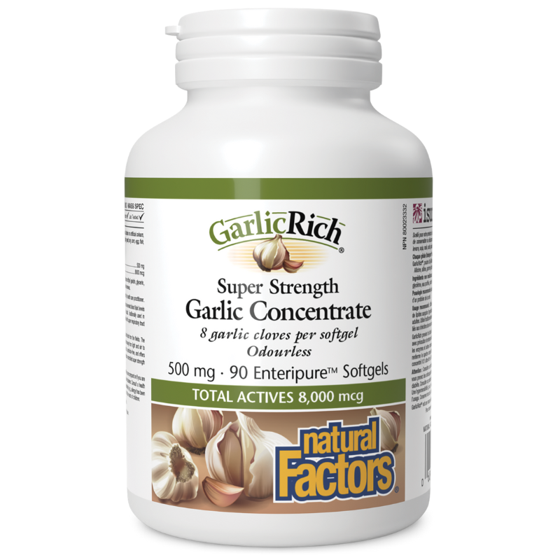 Natural Factors GarlicRich Super Strength Garlic Concentrate 500 mg 90 Softgels