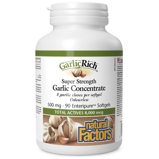 Natural Factors GarlicRich Super Strength Garlic Concentrate 500 mg 90 Softgels