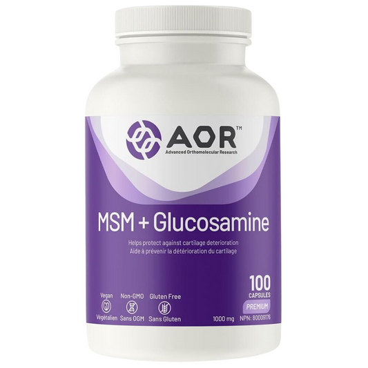 AOR MSM + Glucosamine 1000mg 100 Capsules