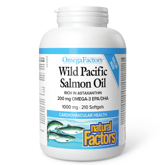 Natural Factors Wild Pacific Salmon Oil 1000mg 210 Softgels