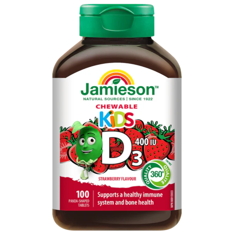 [43% OFF] Jamieson Vitamin D for Kids Strawberry Chews 100 Tabs