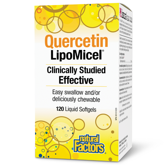 [Jan Flyer Sale!!! Save $9!!!] Natural Factors Lipomicel Quercetin 250mg 120 Softgels