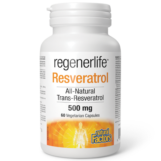 [Jan Flyer Sale!!! Save $3.5!!!] Natural Factors RegenerLife Resveratrol 500mg 60 VCapsules