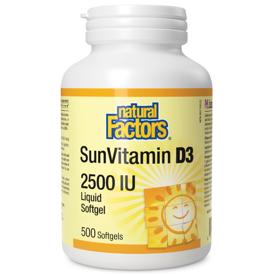 [Jan Flyer Sale!!! Save $5.5!!!] Natural Factors Vitamin D3 2500IU 500 Softgels