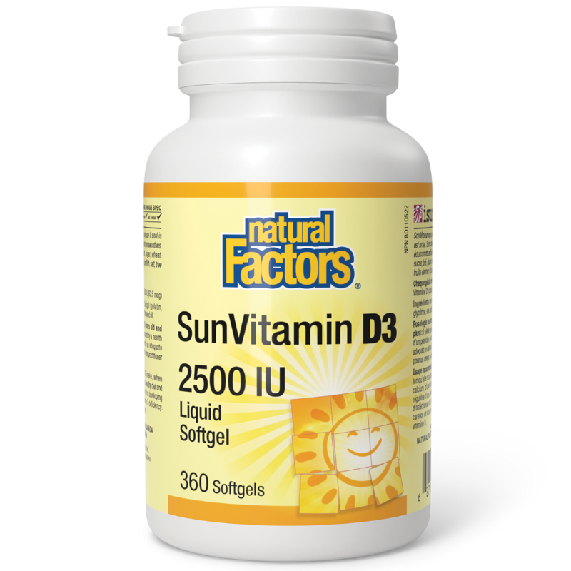 [Jan Flyer Sale!!! Save $4!!!] Natural Factors Vitamin D 2500IU 360 Softgels