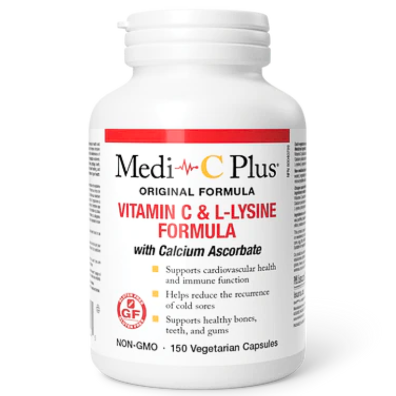 W. Gifford Jones Medi C Plus Vitamin C & Lysine Formula with Calcium Ascorbate 150 VCapsules