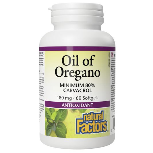 Natural Factors Oil of Oregano 180 mg 60 Softgels