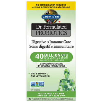 Dr. Formulated Probiotics Digestive & Immune Care w/ Zinc 40 Billion 30 VCaps