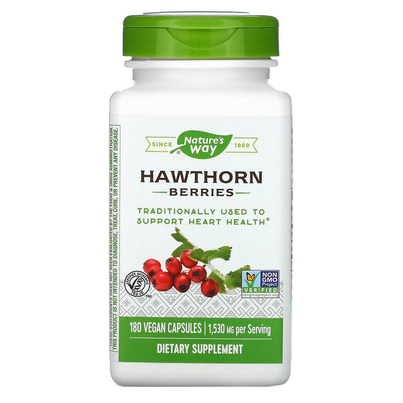 Nature's Way Hawthorn Berries 510 mg 180 Capsules