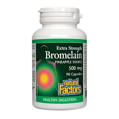 Natural Factors Bromelain Extra Strength Pineapple Source 500mg 90 Capsules