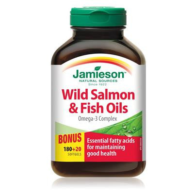 Jamieson Wild Salmon & Fish Oil Bonus 180+20 Softgels