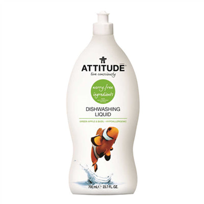 Attitude Dishwashing Liquid Green Apple & Basil 700ml