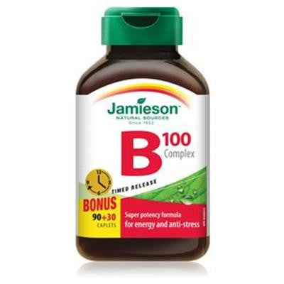 Jamieson Vitamin B Complex 100 mg TR Bonus 90 plus 30 Caplets