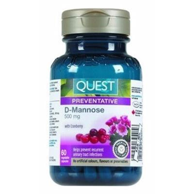 Quest D-Mannose with Cranberry 500 mg 60 Capsules