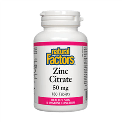 Natural Factors Zinc Citrate 50mg 180  Tablets