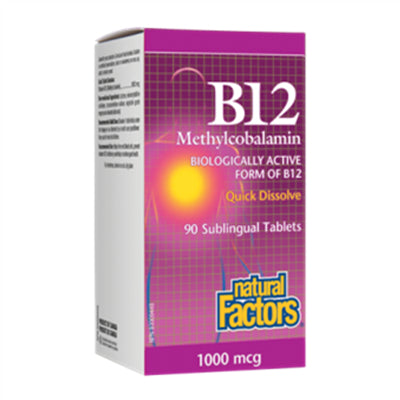 維他命B12甲鈷胺片劑 Natural Factors B12 Methylcobalamin 1000 mcg 90 Tablets