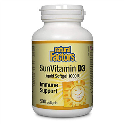 Natural Factors Vitamin D3 1000IU 500 Softgels