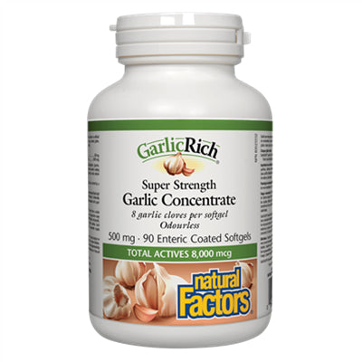 Natural Factors GarlicRich Super Strength Garlic Concentrate 500 mg 90 Softgels