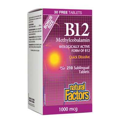 Natural Factors B12 Methylcobalamin 1000 mcg 210 Tablets