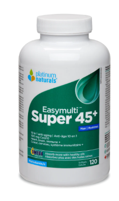 男性綜合維他命膠囊-45歲+ 120粒 Platinum Naturals Super Easymulti® 45+ for Men 120 Softgels