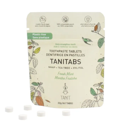 Tanists Label Tanit Tanitabs Toothpaste Fresh Mint 62 Counts in POUCH (22g) – 12 ...
