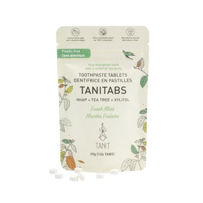 Tanit Tanitabs Toothpaste Fresh Mint 124 Counts in POUCH (45g)
