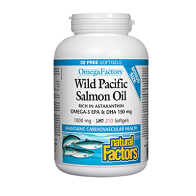 Natural Factors Wild Pacific Salmon Oil 1000mg 210 Softgels