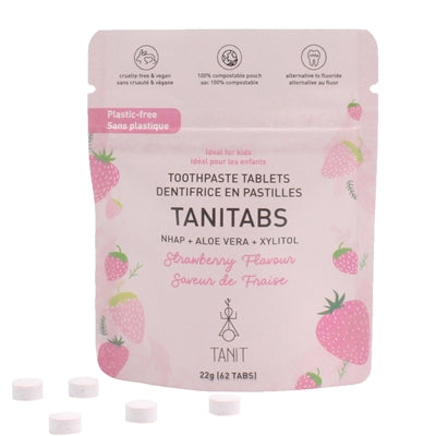 Tanit Tanitabs Toothpaste Strawberry 62 Counts in POUCH (22g)