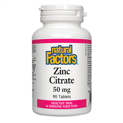 檸檬酸鋅錠 50毫克 90锭Natural Factors Zinc Citrate 50 mg 90 Tabs