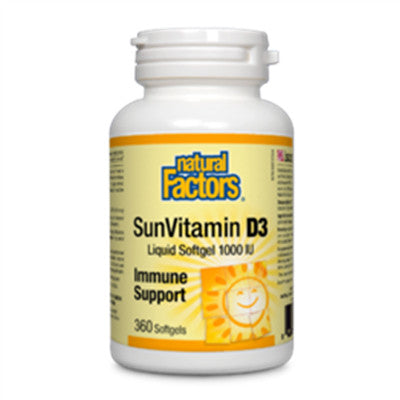 Natural Factors Vitamin D3 1000 IU 360 Softgels