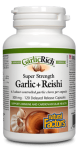 Natural Factors GarlicRich Super Strength Garlic + Reishi 300mg 120 Delayed Release Capsules