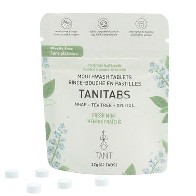 Tanit Tanitabs Mouthwash Fresh Mint 62 Counts in POUCH (22g)