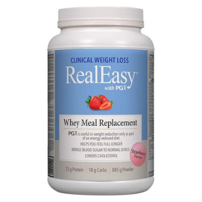 Natural Factors RealEasy PGX Whey Meal Replacement Strawberry 885g