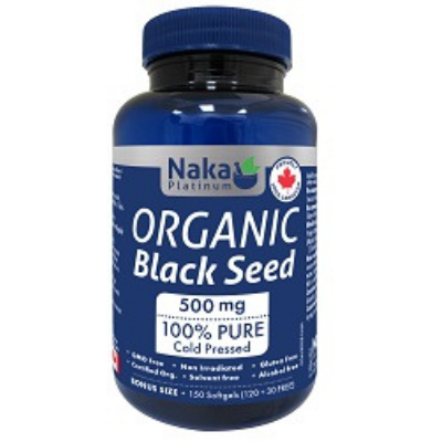 Naka Platinum 有機黑種子 500 毫克 150 粒