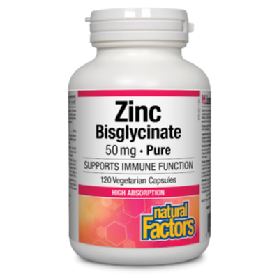 Natural Factors Zinc Bisglycinate 50mg 120 VCaps