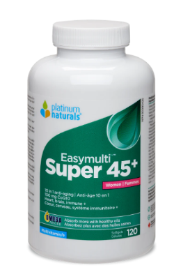 女性綜合維他命膠囊 45歲+  Platinum Naturals Super Easymulti® 45+ for Women 120 Softgels