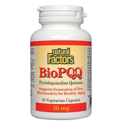 Natural Factors BioPQQ 20 mg Pyrroloquinoline Quinone 30 VCapsules