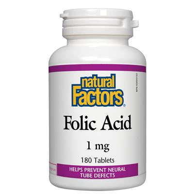 Natural Factors Folic Acid 180 Tablets