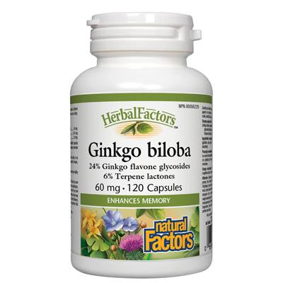銀杏膠囊 60毫克 120粒 Natural Factors HerbalFactors Ginkgo Biloba 60 mg 120 Capsules
