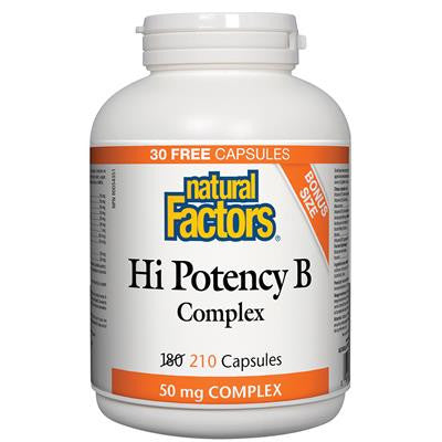 Natural Factors Hi Potency B Complex 50 mg Complex 180+ 30 Capsules
