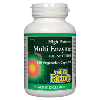 綜合消化酵素膠囊 120粒 Natural Factors Multi Enzyme High Potency · Full Spectrum 120 V-Caps