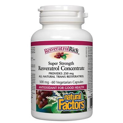 Natural Factors ResveratrolRich® Super Strength Resveratrol Concentrate 500 mg 60 VCapsules