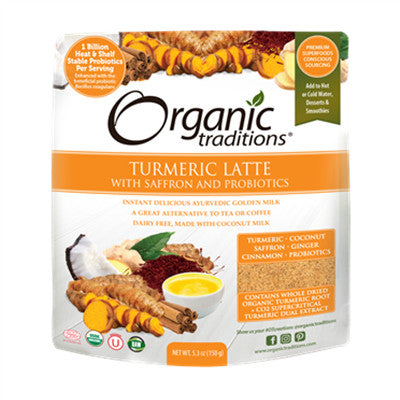 Organic Traditions Latte - Turmeric with Saffron and Probiotic 150g