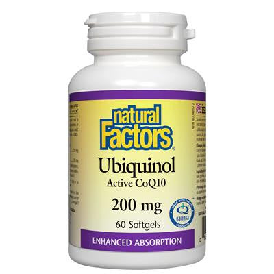 高活性輔酵素Q10 200毫克 60粒 軟膠囊 Natural Factors Ubiquinol Active CoQ10 200mg 60 Softgels