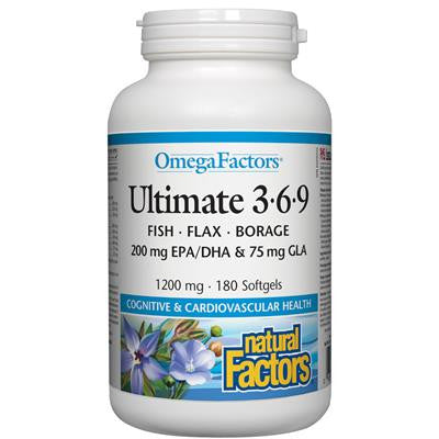 Omega 3.6.9多元不飽和脂肪酸軟膠囊 180粒 Natural Factors Ultimate 3•6•9 180 Softgels