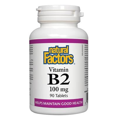 維他命B2錠劑  100毫克 90锭 Natural Factors Vitamin B2 100 mg 90 Tabs