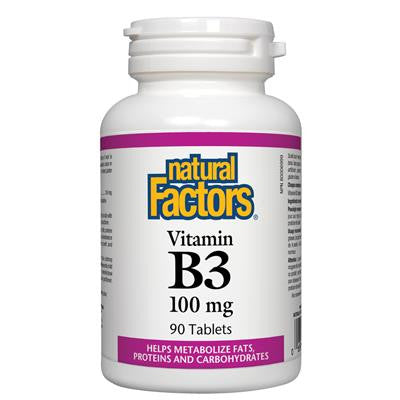 維他命B3錠劑 100毫克 90锭 Natural Factors Vitamin B3 100 mg 90 Tabs