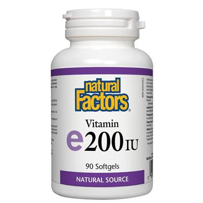 天然維他命E軟膠囊 200IU 90粒 Natural Factors Vitamin E 200 IU, Natural Source 90 Softgels