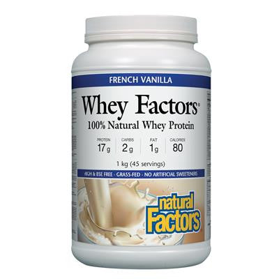 Natural Factors Whey Factors® 100% Natural Whey Protein, French Vanilla 1 kg